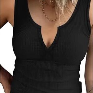 Black Ribbed Women's Tank Top